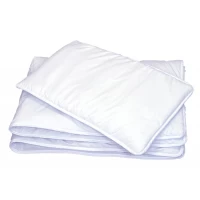 Set pilota 135 x 100 cm si perna 40 x 60 cm pentru copii, bumbac satin premium si umplutura hipoalergenica BabySoft, Alb