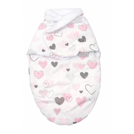Sistem de infasare Baby swaddle Inimioare Bumbac Alb, Amy, 72x60 cm Sistem de infasare Baby swaddle Inimioare Bumbac Alb, Amy, 72x60 cm