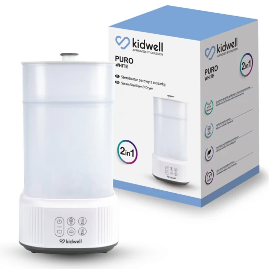 Sterilizator cu abur pentru biberoane si accesorii cu uscator integrat Kidwell Puro 2 in 1