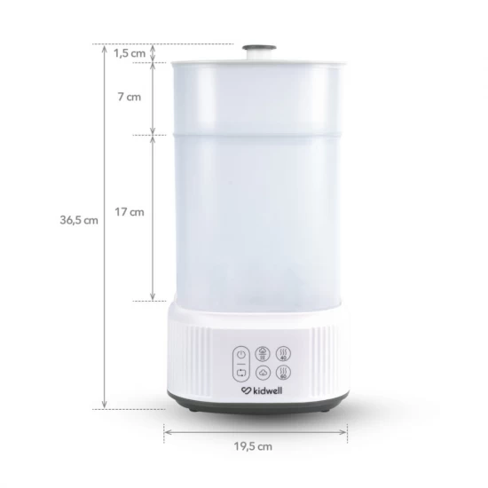 Sterilizator cu abur pentru biberoane si accesorii cu uscator integrat Kidwell Puro 2 in 1