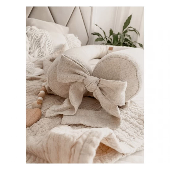 Suport de dormit Babynest 2in1 bara protectie patut Premium In Bej Inchis by BabySteps, 95x53 cm