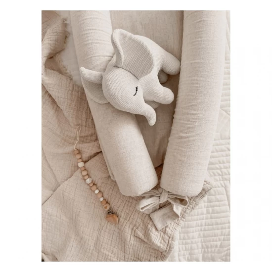 Suport de dormit Babynest 2in1 bara protectie patut Premium In Bej Inchis by BabySteps, 95x53 cm