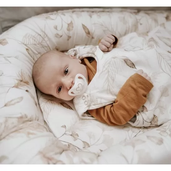 Suport de dormit Babynest Premium Bumbac si Catifea Nature Soft Grey by BabySteps 70x35 cm