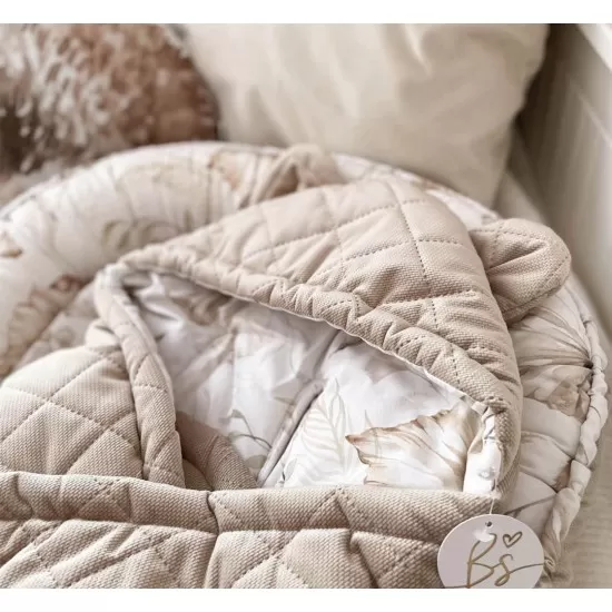 Suport de dormit Babynest Premium Bumbac si Catifea Nature Soft Grey by BabySteps 70x35 cm