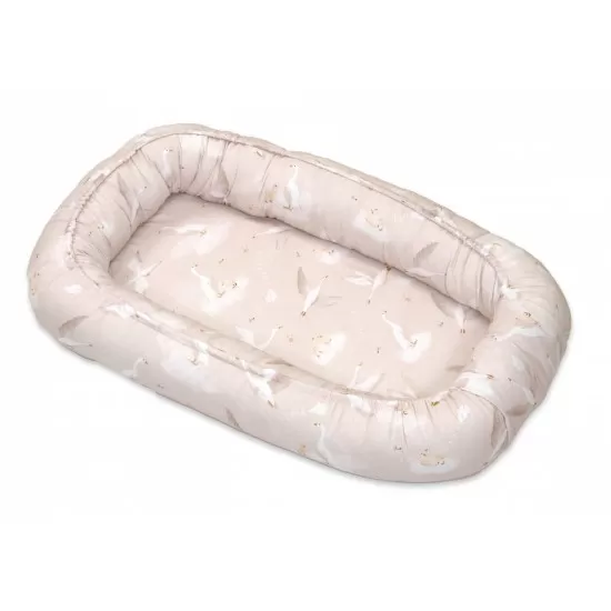 Suport de dormit Babynest, Reversibil, 70x45 cm, Bumbac Gasca bej