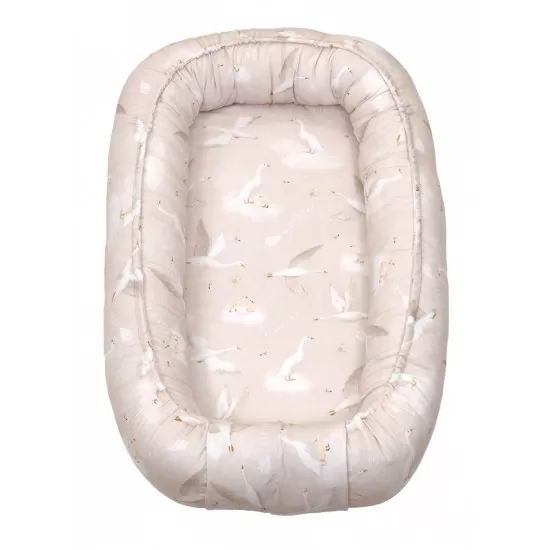 Suport de dormit Babynest, Reversibil, 70x45 cm, Bumbac Gasca bej