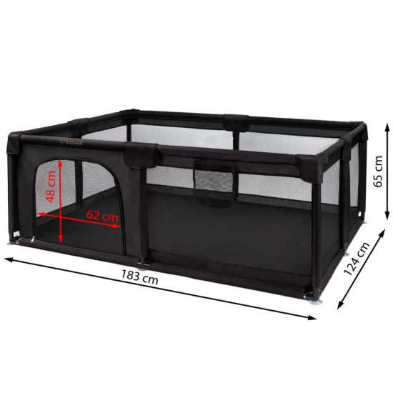 Tarc de joaca pentru copii 120 x 180 cm Kidwell Fanko Negru