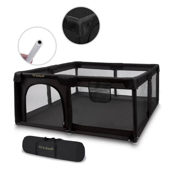 Tarc de joaca Kidwell Fanko negru 130x130 cm