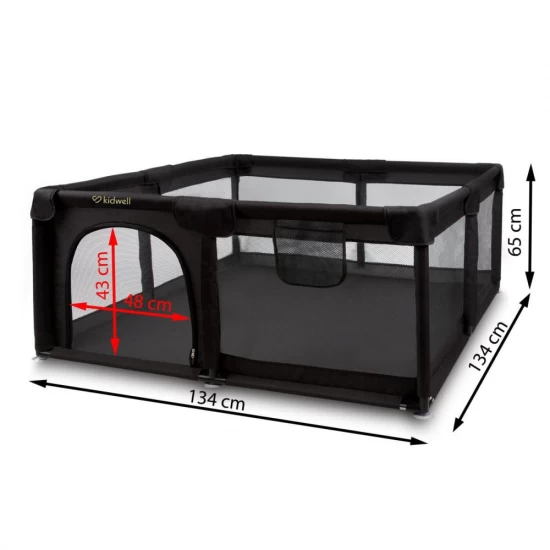 Tarc de joaca Kidwell Fanko negru 130x130 cm
