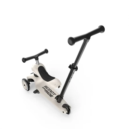Trotineta copii cu sezut si maner, transformabila 3 in 1, Highwaykick 1 Push and Go Ash, 1-5 ani, pana la 50 kg, Scoot and Ride