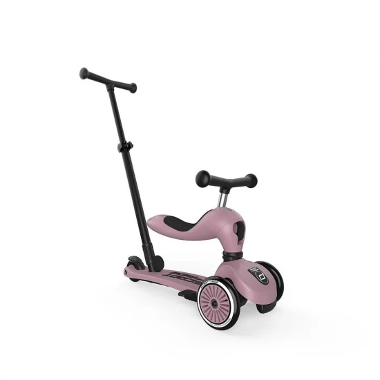 Trotineta copii cu sezut si maner, transformabila 3in1, Highwaykick 1 Push and Go Wildberry, 1-5 ani, pana la 50 kg, Scoot Ride Trotineta copii cu sezut si maner, transformabila 3in1, Highwaykick 1 Push and Go Wildberry, 1-5 ani, pana la 50 kg, Scoot Ride