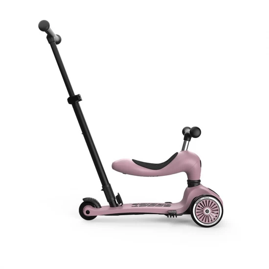 Trotineta copii cu sezut si maner, transformabila 3in1, Highwaykick 1 Push and Go Wildberry, 1-5 ani, pana la 50 kg, Scoot Ride Trotineta copii cu sezut si maner, transformabila 3in1, Highwaykick 1 Push and Go Wildberry, 1-5 ani, pana la 50 kg, Scoot Ride