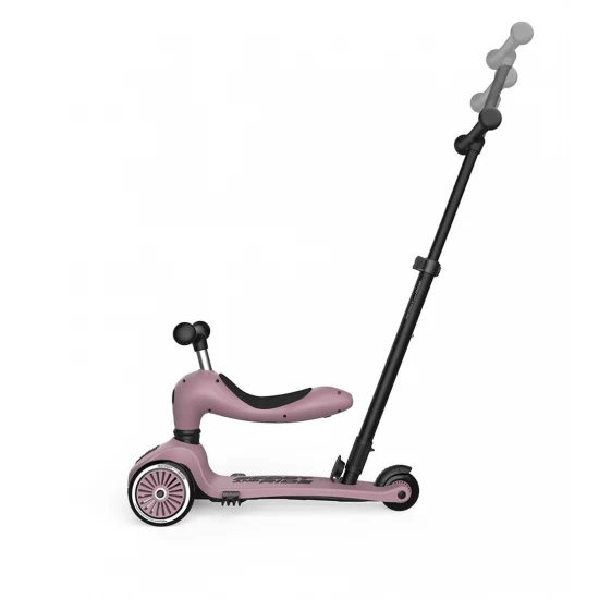 Trotineta copii cu sezut si maner, transformabila 3in1, Highwaykick 1 Push and Go Wildberry, 1-5 ani, pana la 50 kg, Scoot Ride Trotineta copii cu sezut si maner, transformabila 3in1, Highwaykick 1 Push and Go Wildberry, 1-5 ani, pana la 50 kg, Scoot Ride