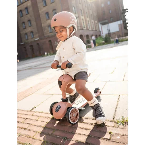 Trotineta copii transformabila 3 in 1 Highwaykick 1 Push and Go Mocha, 1-5 ani, pana la 50 kg, Scoot and Ride