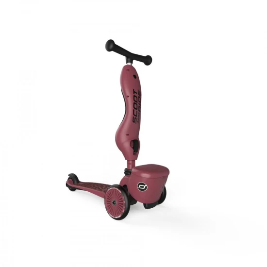 Trotineta copii cu sezut, suport jucarie, transformabila 2 in 1, HighwayKick 1 Lifestyle Wildcat, 1-5 ani, pana la 50 kg, Scoot and Ride