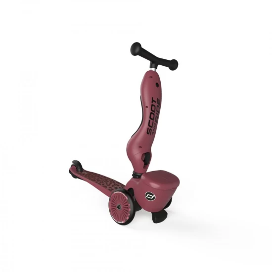 Trotineta copii cu sezut, suport jucarie, transformabila 2 in 1, HighwayKick 1 Lifestyle Wildcat, 1-5 ani, pana la 50 kg, Scoot and Ride