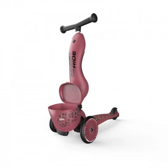 Trotineta copii cu sezut, suport jucarie, transformabila 2 in 1, HighwayKick 1 Lifestyle Wildcat, 1-5 ani, pana la 50 kg, Scoot and Ride
