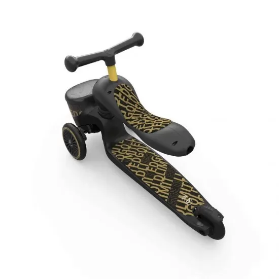 Trotineta copii transformabila 2 in 1 HighwayKick 1 Lifestyle Black Gold Limited Scoot & Ride