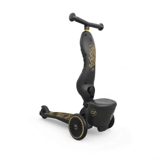 Trotineta copii transformabila 2 in 1 HighwayKick 1 Lifestyle Black Gold Limited Scoot & Ride