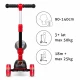 Trotineta copii cu sezut, transformabila 2 in 1, pliabila, cu lumini LED, Rimba Race, 1-5 ani, pana la 50 kg, Kidwell