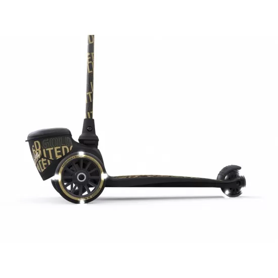 Trotineta copii pliabila cu roti luminoase Highwaykick 2 Black Gold Limited Scoot Ride Trotineta copii pliabila cu roti luminoase Highwaykick 2 Black Gold Limited Scoot Ride