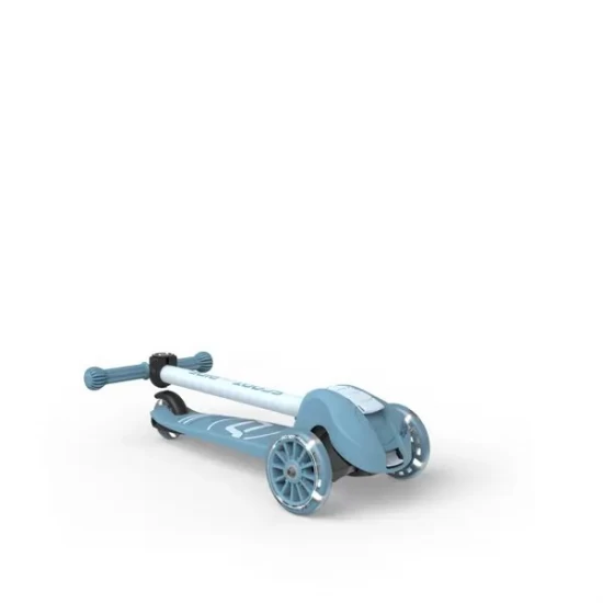 Trotineta copii pliabila, reglabila, roti luminoase, Highwaykick 3S Led Steel, 3+ ani, pana la 50 kg, Scoot and Ride