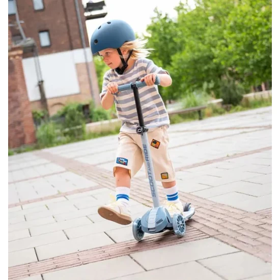 Trotineta copii pliabila, reglabila, roti luminoase, Highwaykick 3S Led Steel, 3+ ani, pana la 50 kg, Scoot and Ride