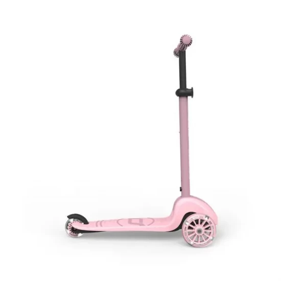 Trotineta copii pliabila, reglabila, roti luminoase, Highwaykick 3S Led Rose, 3+ ani, pana la 50 kg, Scoot and Ride