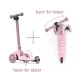 Trotineta copii pliabila, reglabila, roti luminoase, Highwaykick 3S Led Rose, 3+ ani, pana la 50 kg, Scoot and Ride