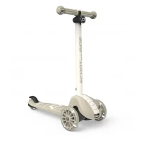 Trotineta copii pliabila, reglabila, roti luminoase, Highwaykick 3S Led Ash, 3+ ani, pana la 50 kg, Scoot and Ride