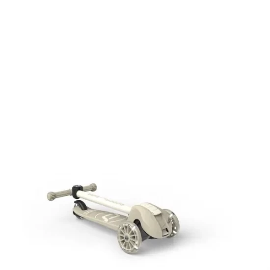 Trotineta copii pliabila, reglabila, roti luminoase, Highwaykick 3S Led Ash, 3+ ani, pana la 50 kg, Scoot and Ride