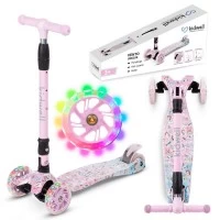 Trotineta copii pliabila, reglabila, roti luminoase, Vento Unique, 3+ ani, pana la 50 kg, Kidwell