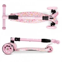 Trotineta copii pliabila, reglabila, roti luminoase, Vento Candy, 3+ ani, pana la 50 kg, Kidwell