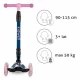Trotineta copii pliabila, reglabila, roti luminoase, Vento Magic, 3+ ani, pana la 50 kg, Kidwell