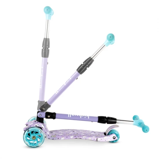 Trotineta copii pliabila, reglabila, roti luminoase, Vento Kitty, 3+ ani, pana la 50 kg, Kidwell