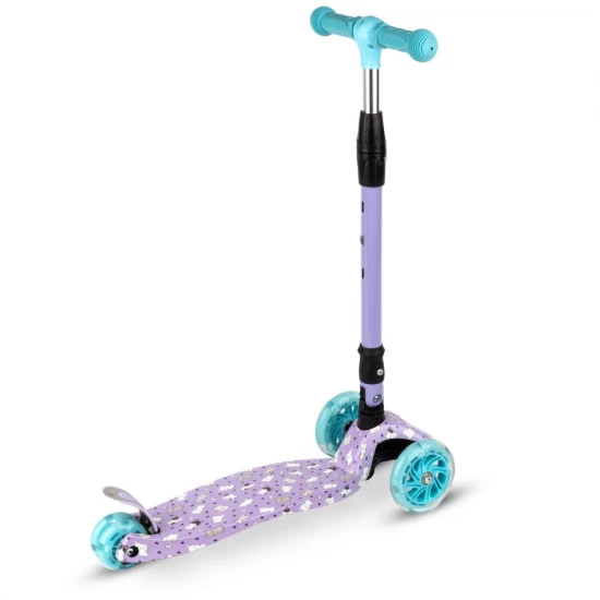 Trotineta copii pliabila, reglabila, roti luminoase, Vento Kitty, 3+ ani, pana la 50 kg, Kidwell