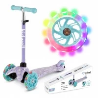 Trotineta copii, reglabila, roti luminoase, Uno Kitty, 3+ ani, pana la 25 kg, Kidwell