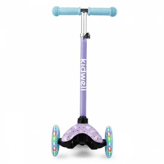Trotineta copii, reglabila, roti luminoase, Uno Kitty, 3+ ani, pana la 25 kg, Kidwell