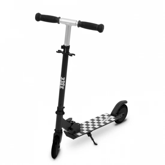 Trotineta pliabila, WXM, SKIPO Chess, aluminiu, roti LED 120mm, pana la 50 kg, alb negru