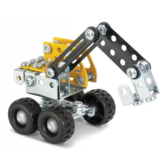 Set constructie Eitech - Camion cu remorca si excavator 375 piese