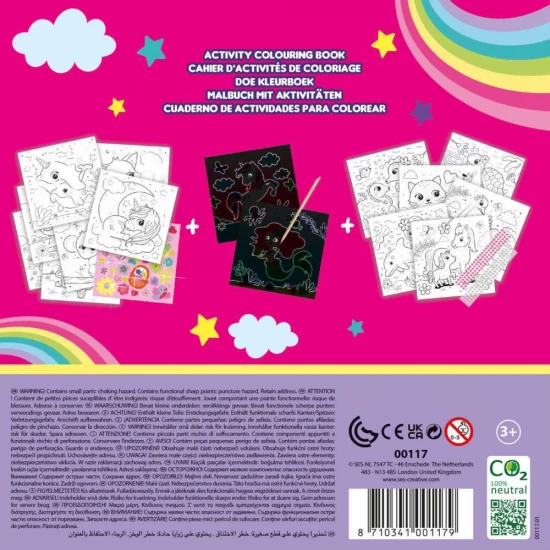 Carte de colorat cu activitati 3 in 1 Unicorn Carte de colorat cu activitati 3 in 1 Unicorn