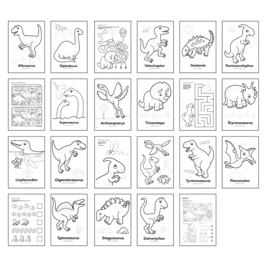 Carte de colorat cu activitati in limba engleza si abtibilduri Dinozaur Carte de colorat cu activitati in limba engleza si abtibilduri Dinozaur