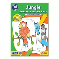 Carte de colorat cu activitati in limba engleza si abtibilduri Jungla