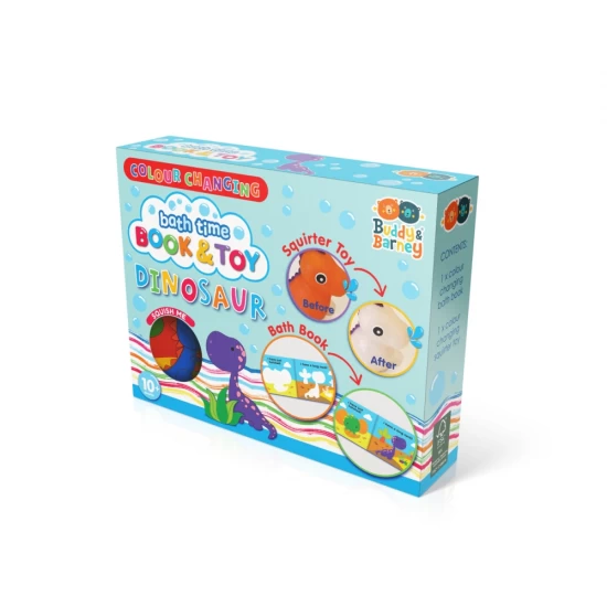 Set de joaca pentru baie Dinozaur - Carte si jucarie care isi schimba culoarea Set de joaca pentru baie Dinozaur - Carte si jucarie care isi schimba culoarea