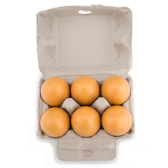 Set de joaca din lemn - Carton cu 6 oua Set de joaca din lemn - Carton cu 6 oua