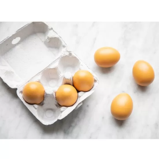 Set de joaca din lemn - Carton cu 6 oua Set de joaca din lemn - Carton cu 6 oua