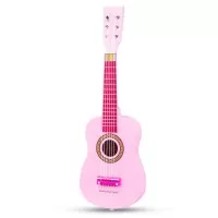Chitara roz din lemn New Classic Toys