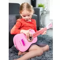 Chitara roz din lemn New Classic Toys