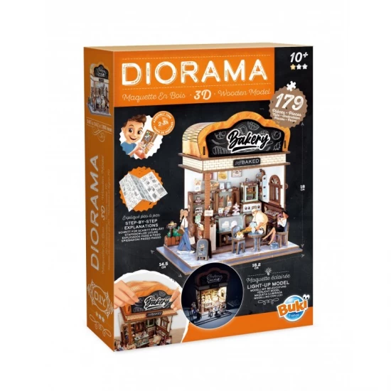 Puzzle 3D Diorama - Brutarie cu iluminare LED