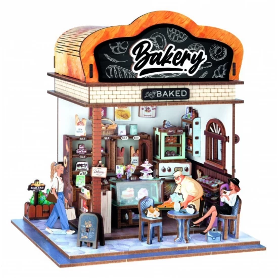 Puzzle 3D Diorama - Brutarie cu iluminare LED